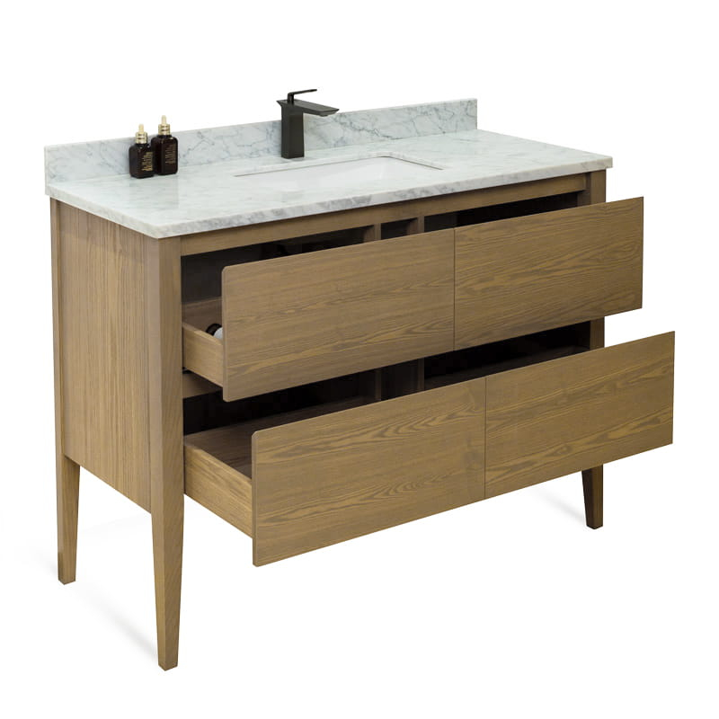 Meuble avec plan vasque, 120x50x90 cm, Fresne calacata, Diana