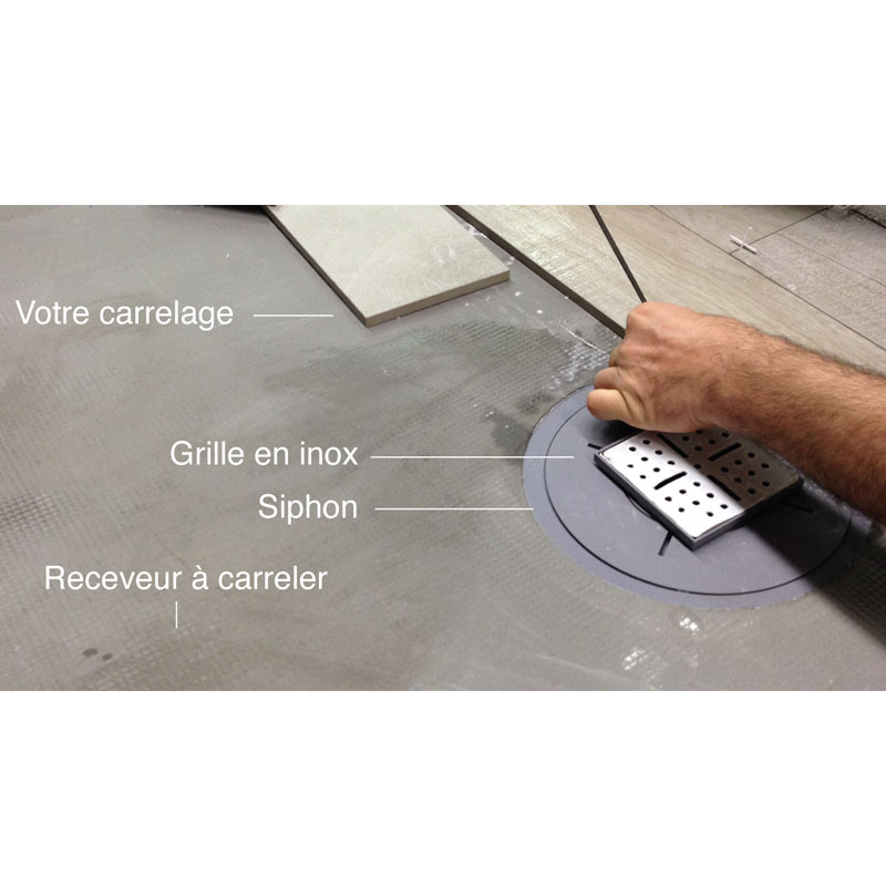 Receveur de douche à carreler 120x120 cm redécoupable, Doccia square