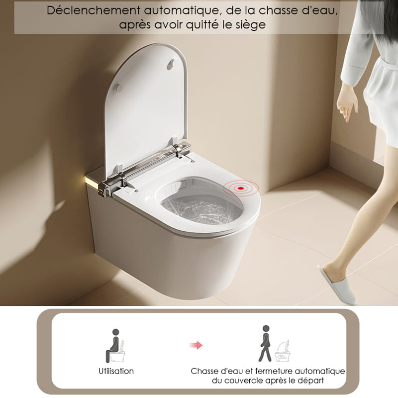 WC suspendu intelligent avec réservoir intégré + Bâti support, E-Flow