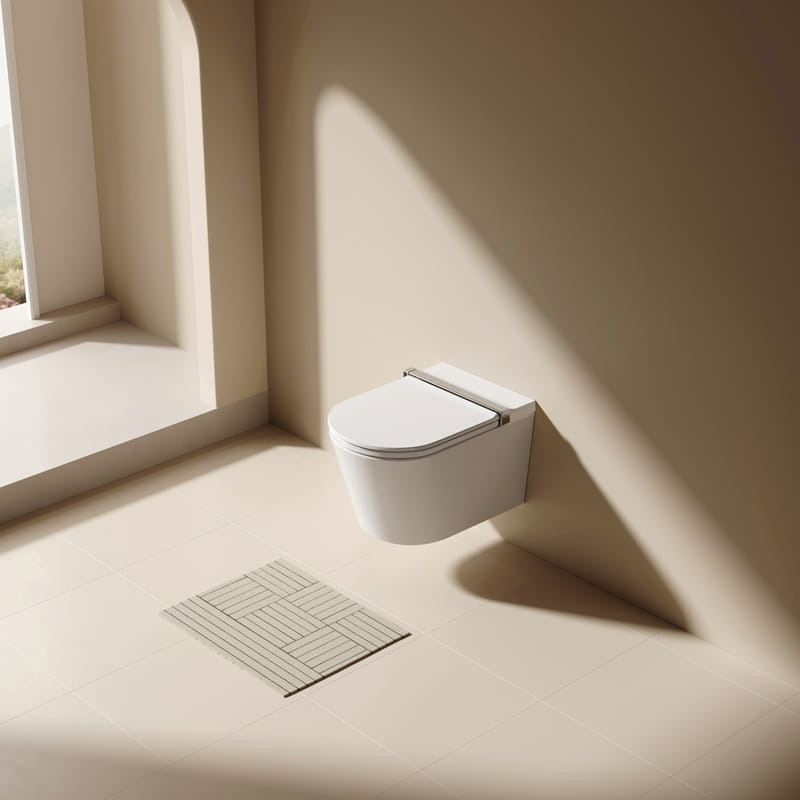 WC suspendu intelligent avec réservoir intégré + Bâti support, E-Flow