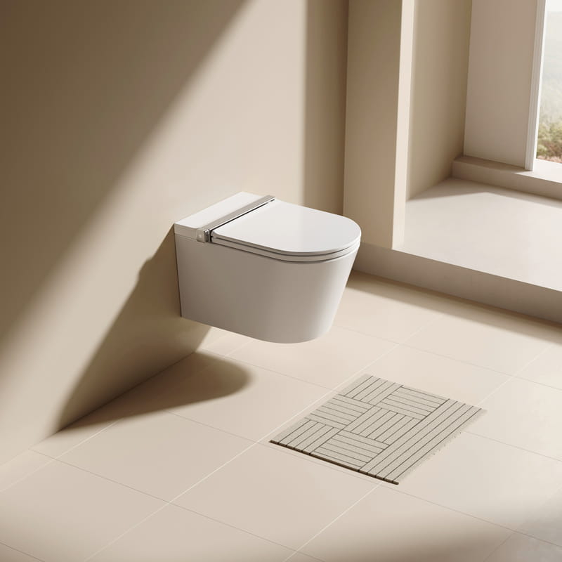 WC suspendu intelligent avec réservoir intégré + Bâti support, E-Flow