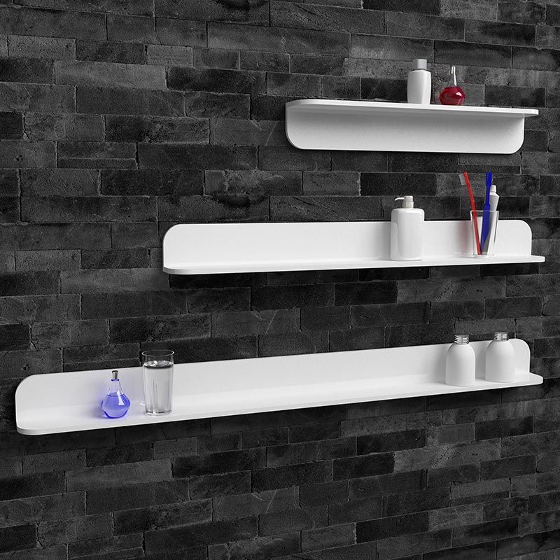 Etagère murale, 60 à 120 cm, blanc mat, Solid surface