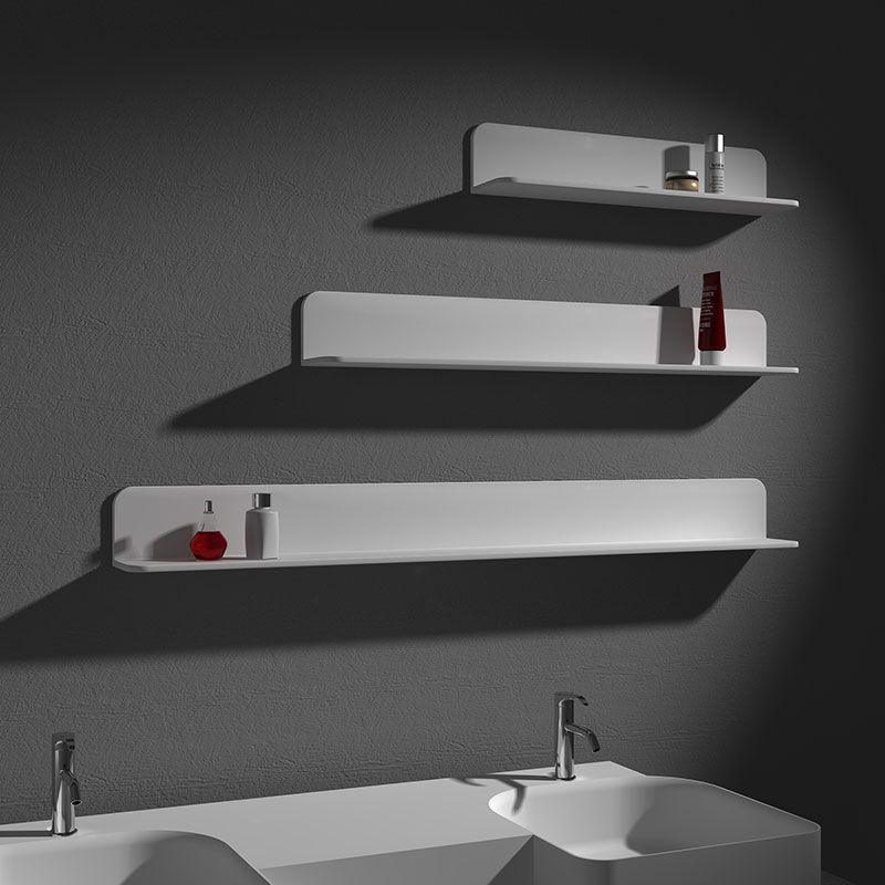 Etagère murale, 60 à 120 cm, blanc mat, Solid surface