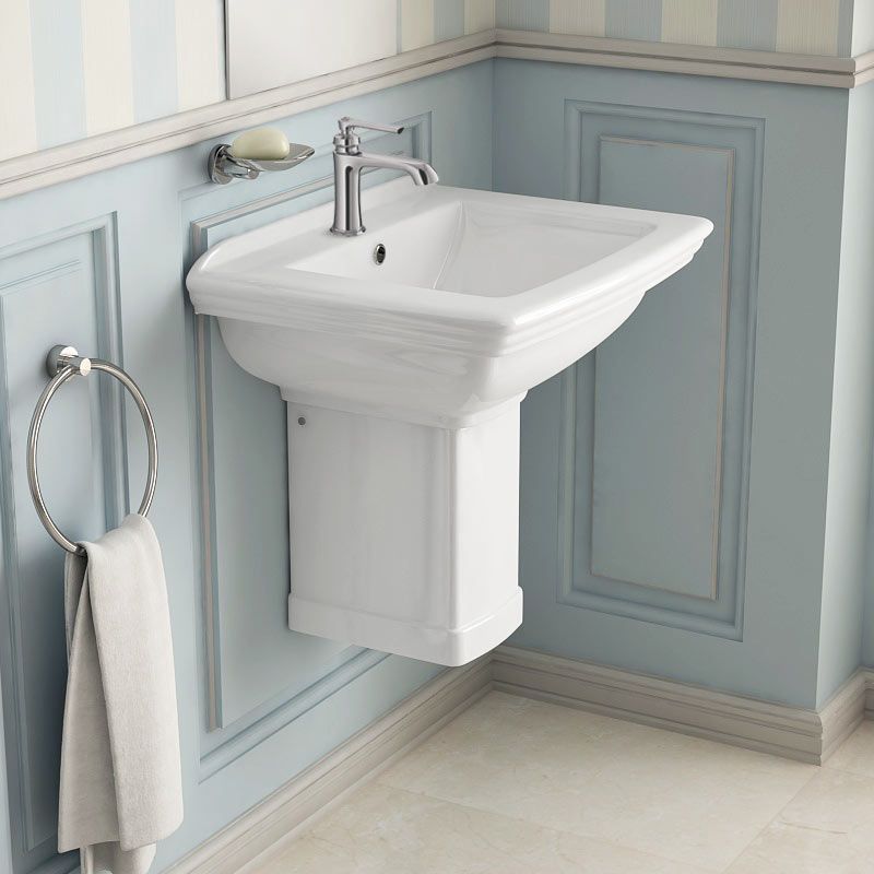 Lavabo suspendu rétro 60x57 Cm, céramique, Josephine