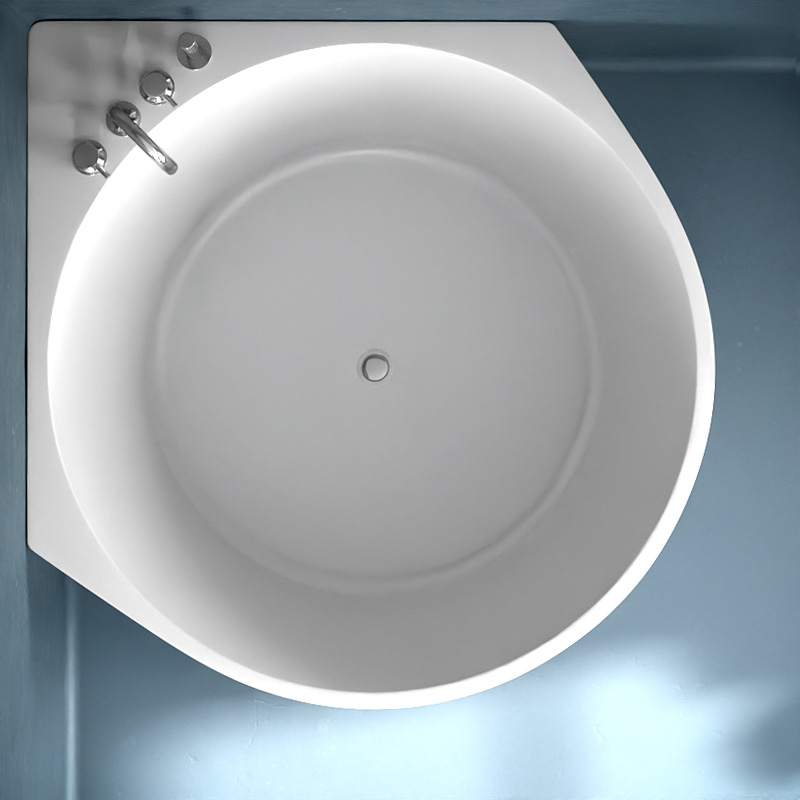 Baignoire îlot d'angle ronde, Ø98,7 ou Ø111 x 63 cm, Kios