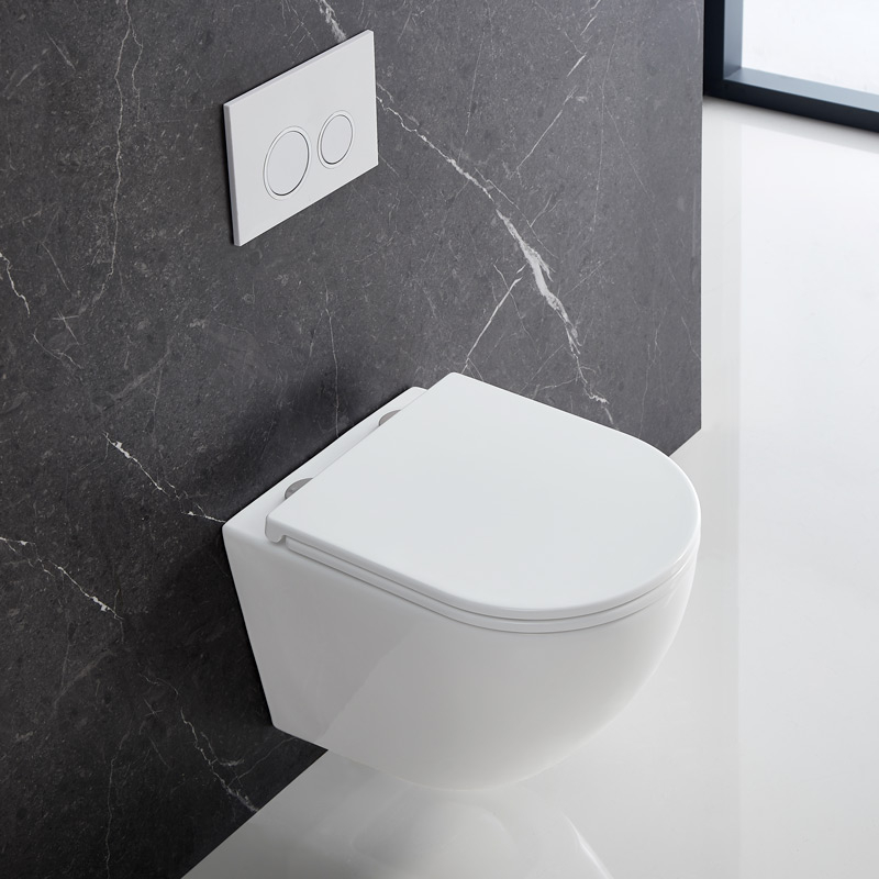 WC Suspendu compact, Blanc brillant, Kivu