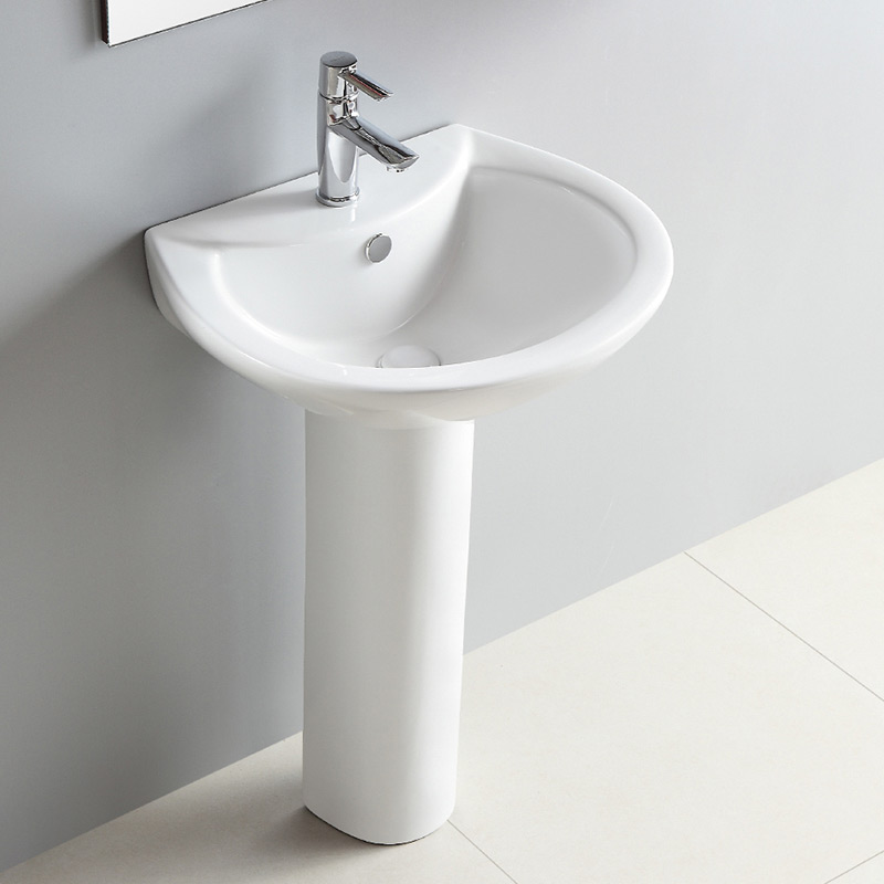 Lavabo colonne en céramique 56x48 cm, Pure rond