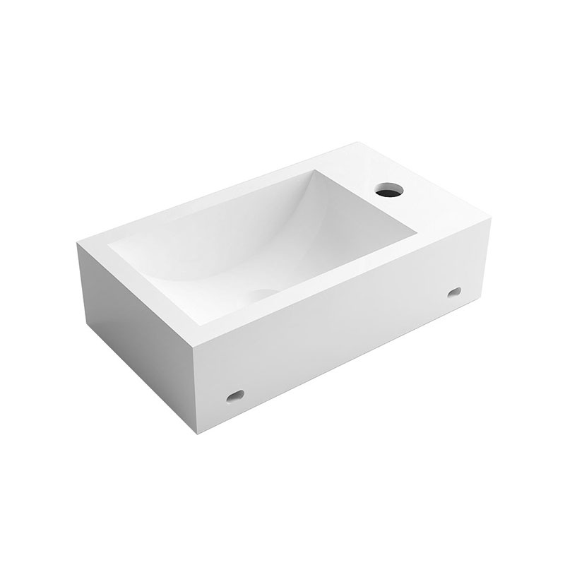 Lave mains suspendu 40x23 cm, gauche ou droite, Blanc mat