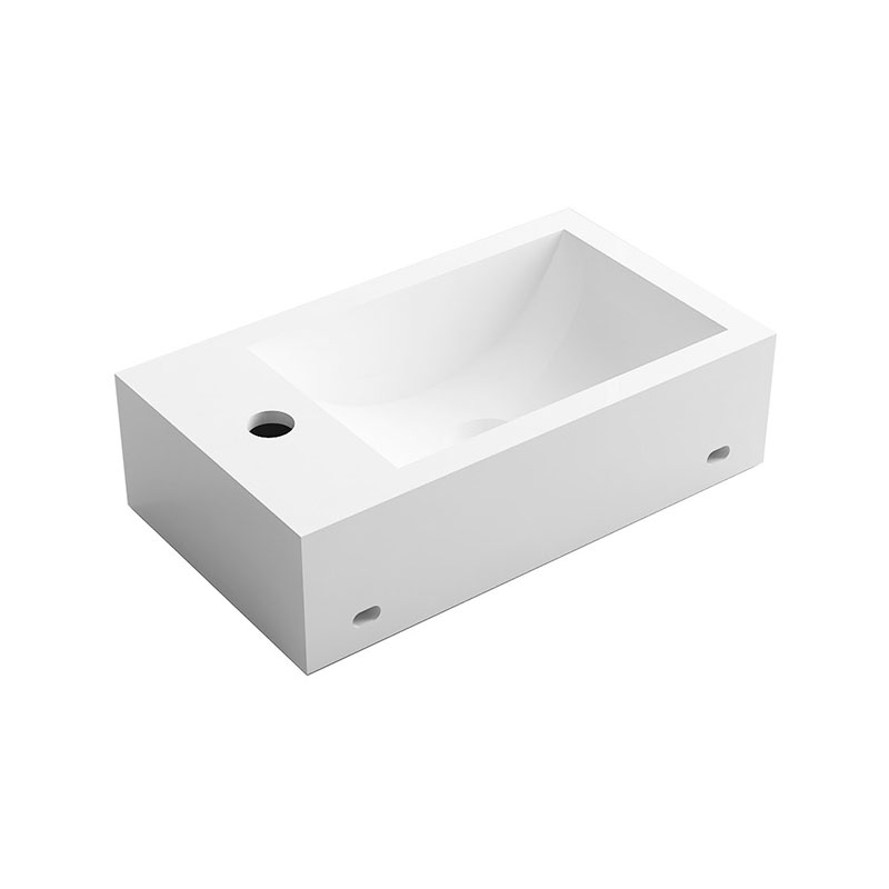 Lave mains suspendu 40x23 cm, gauche ou droite, Blanc mat