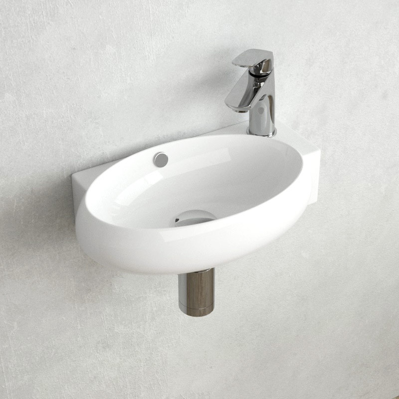 Lave-mains droite ou gauche, 42,5x26,5 cm, Pure
