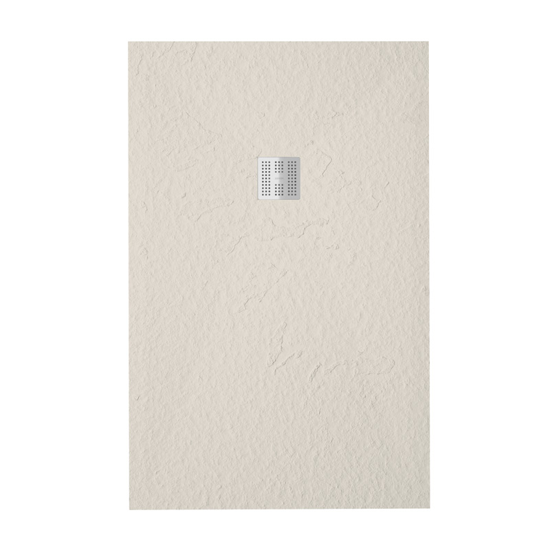 Receveur de douche 120x80 cm,  Beige + Grille + Bonde, Nuance