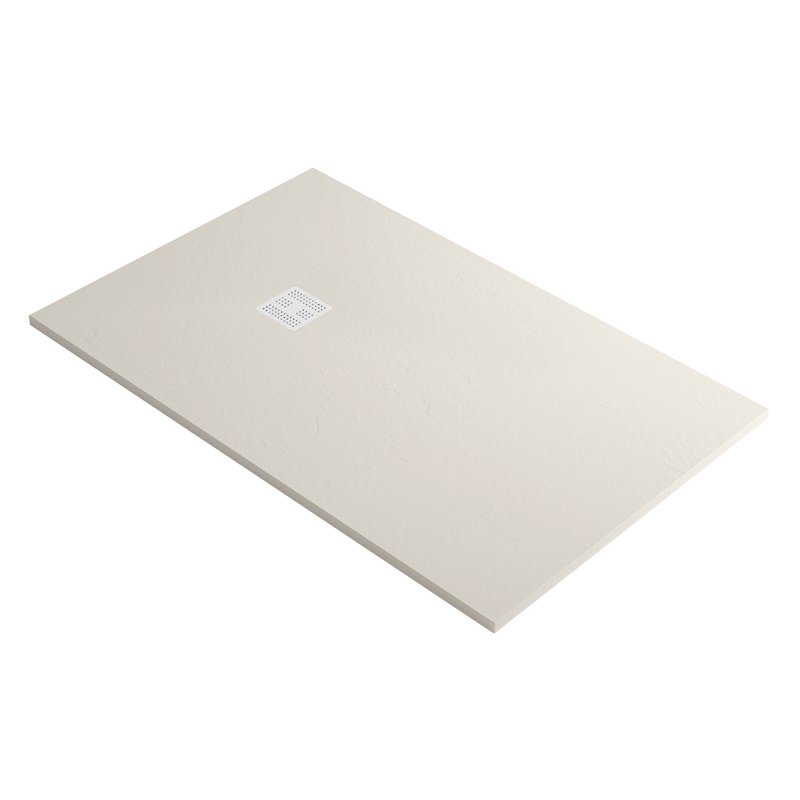 Receveur de douche 120x80 cm,  Beige + Grille + Bonde, Nuance