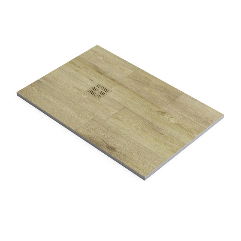 Receveur de douche, 80x120cm, aspect bois chêne clair, Nuance