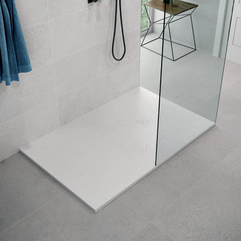 Receveur de douche, 80x90 à 200 cm, grille + bonde inclus, Nuance