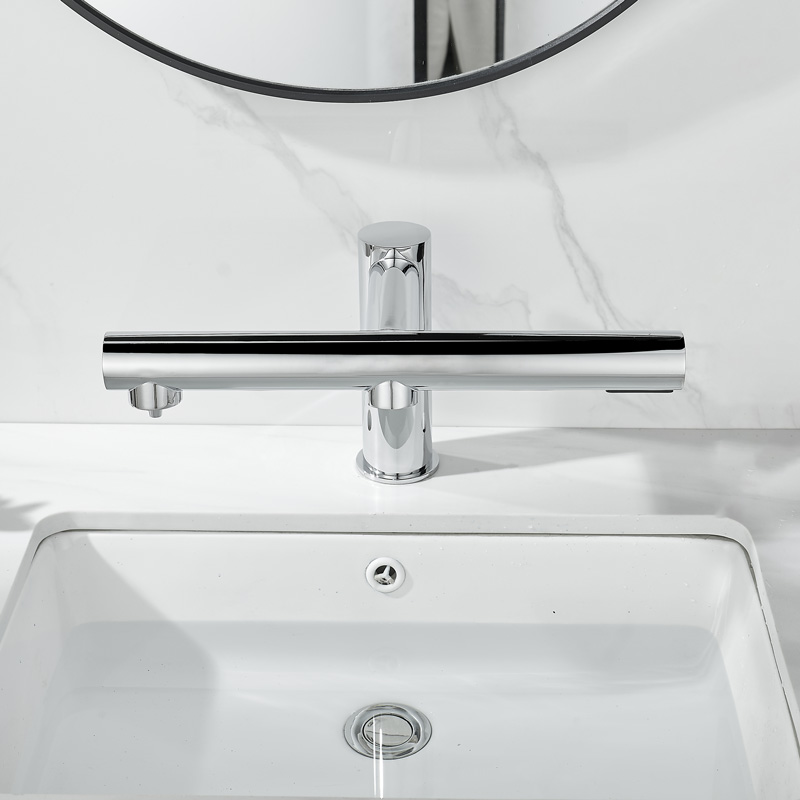 Robinet Electronique + Distributeur de savon + Sèche-mains sur plage, Chrome, Orly Air