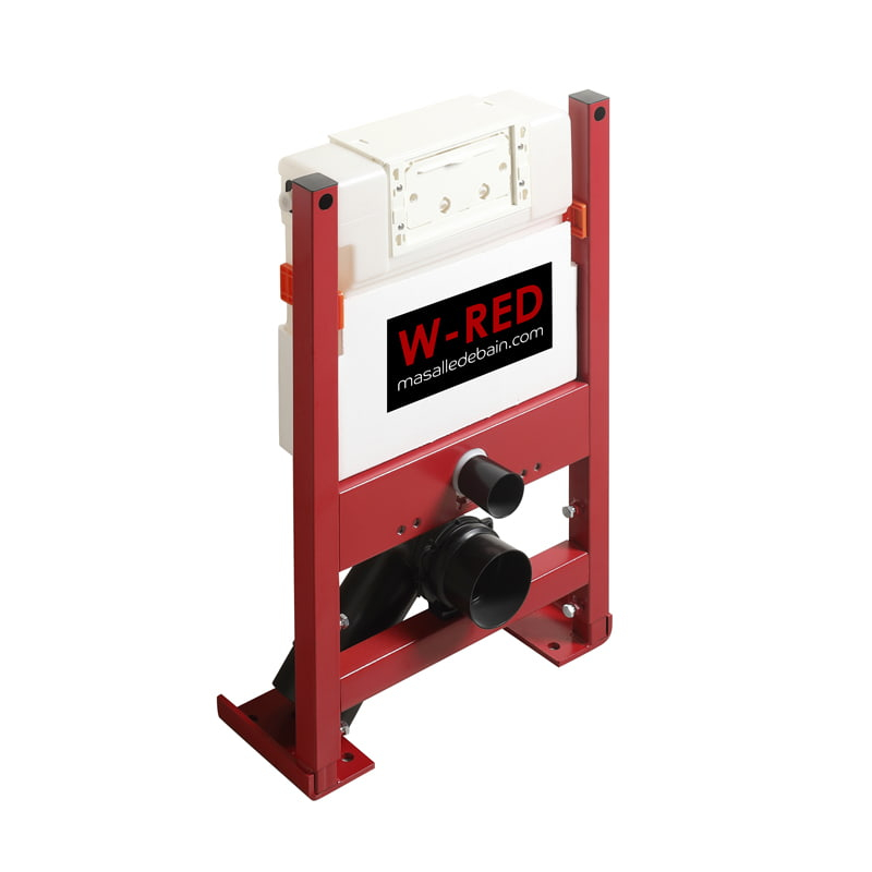 PACK Bati-support FAIBLE HAUTEUR Autoportant W-RED + plaque blanche + WC Kivu