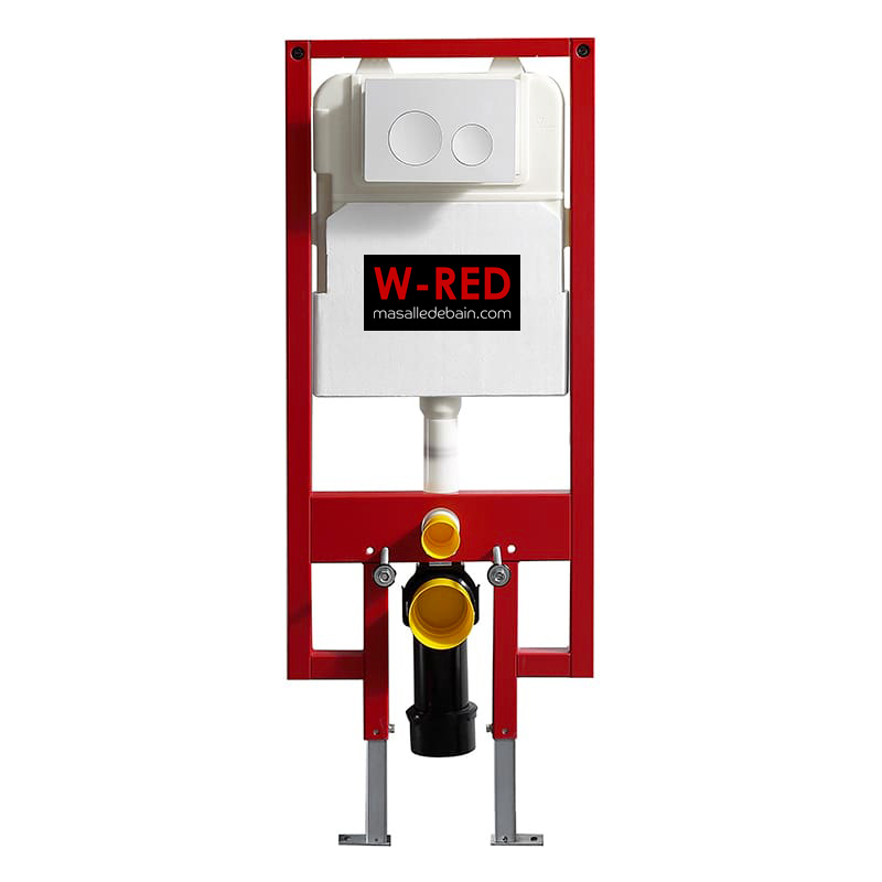 Pack Bati-support EXTRA PLAT W-RED+ plaque blanche + cuvette Kivu