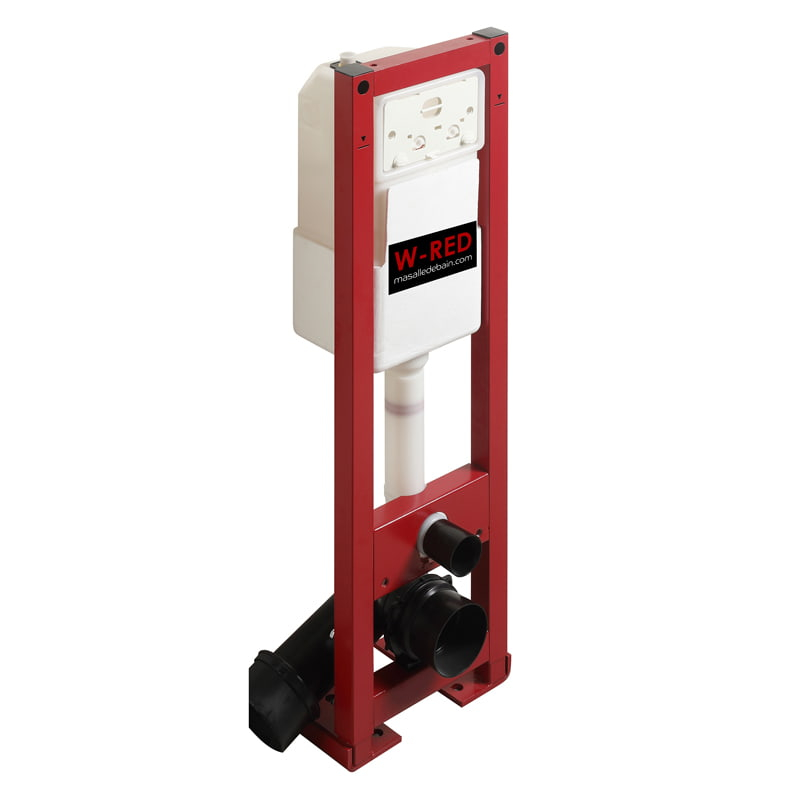 Pack Bati-support ETROIT Autoportant W-RED+ plaque blanche + WC Kivu