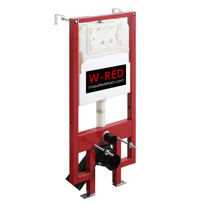 Bati-support EXTRA PLAT universel, plaque de déclenchement double touche rectangulaire W-RED