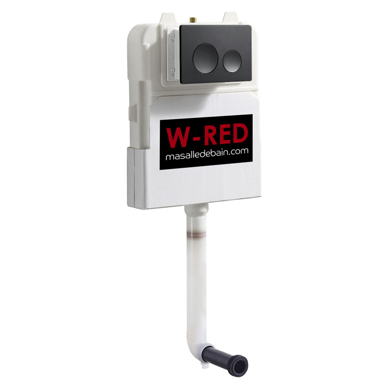 Réservoir mural extra plat pour WC indépendant avec plaque,  W-RED