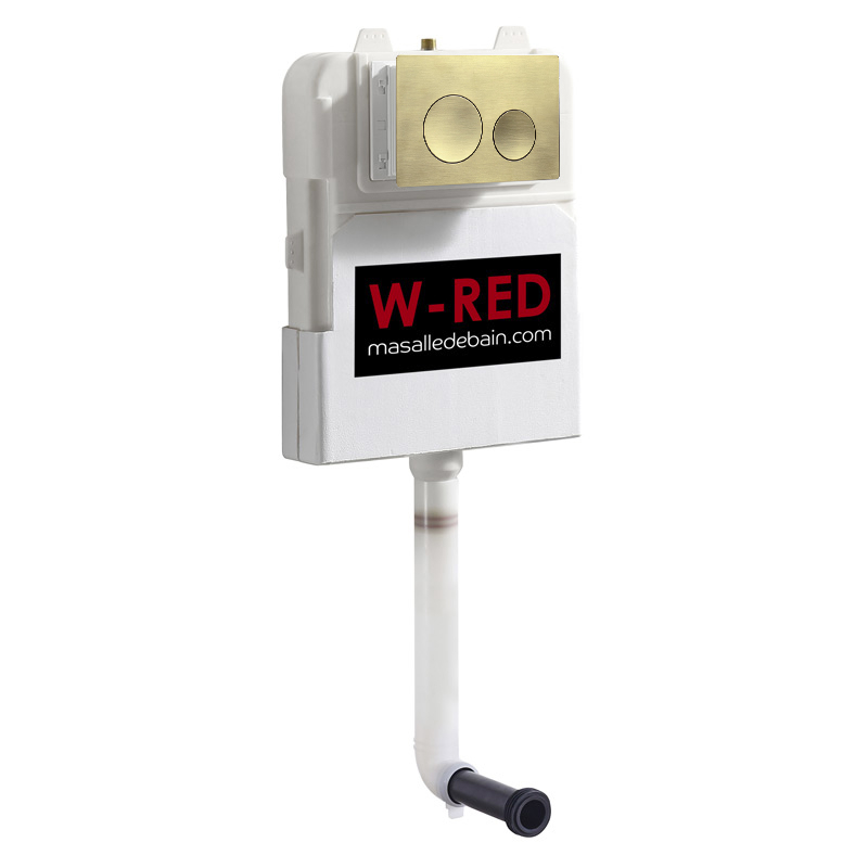 Réservoir mural extra plat pour WC indépendant avec plaque,  W-RED