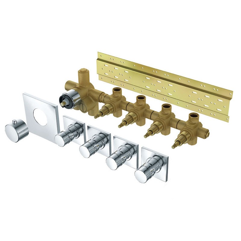 Aqua, robinet thermostatique, 4 sorties
