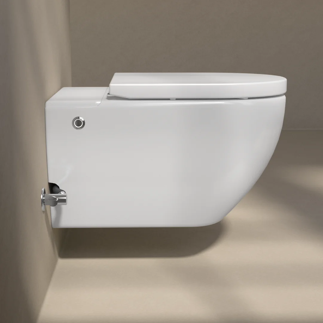 WC suspendu ne nécessitant pas de réservoir + abattant + bâti-support, W2.0