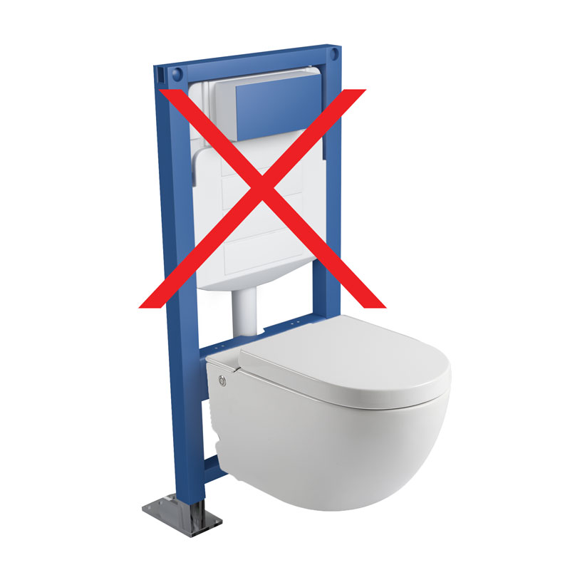 WC suspendu ne nécessitant pas de réservoir + abattant + bâti-support, W2.0