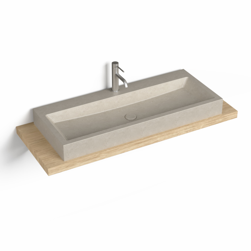 Plan source + Vasque Terrazzo, 120 cm, Beige