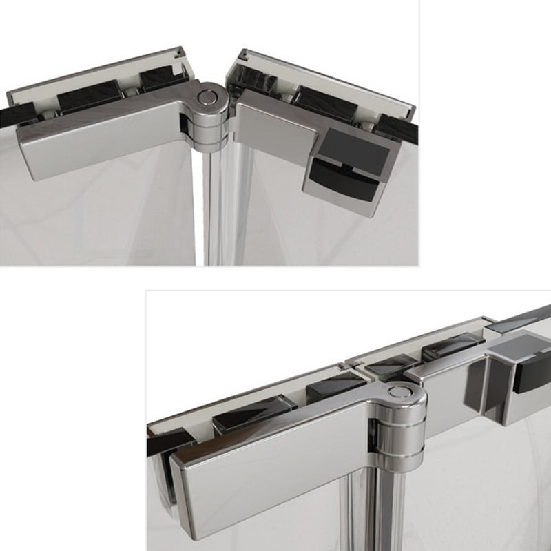 Porte de douche pliable sur mesure, chromé, de 66 à 94 cm  Prisma