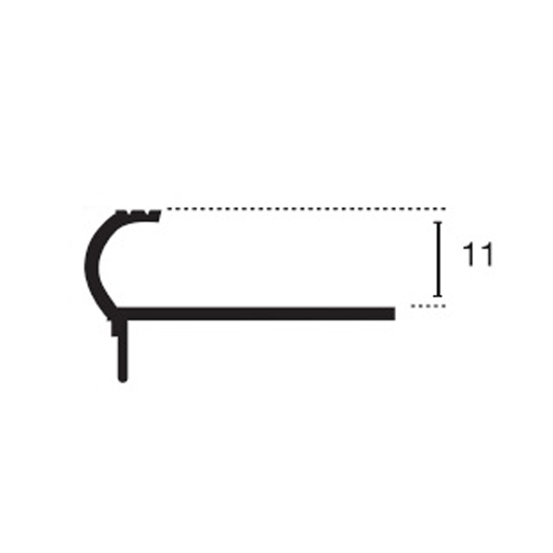 Profilé nez de marche aluminium  11mm 250cm