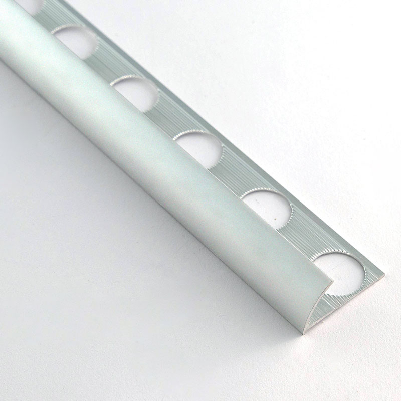 Profilé aluminium 1/4 de rond 8.5mm 260cm, 2 coloris