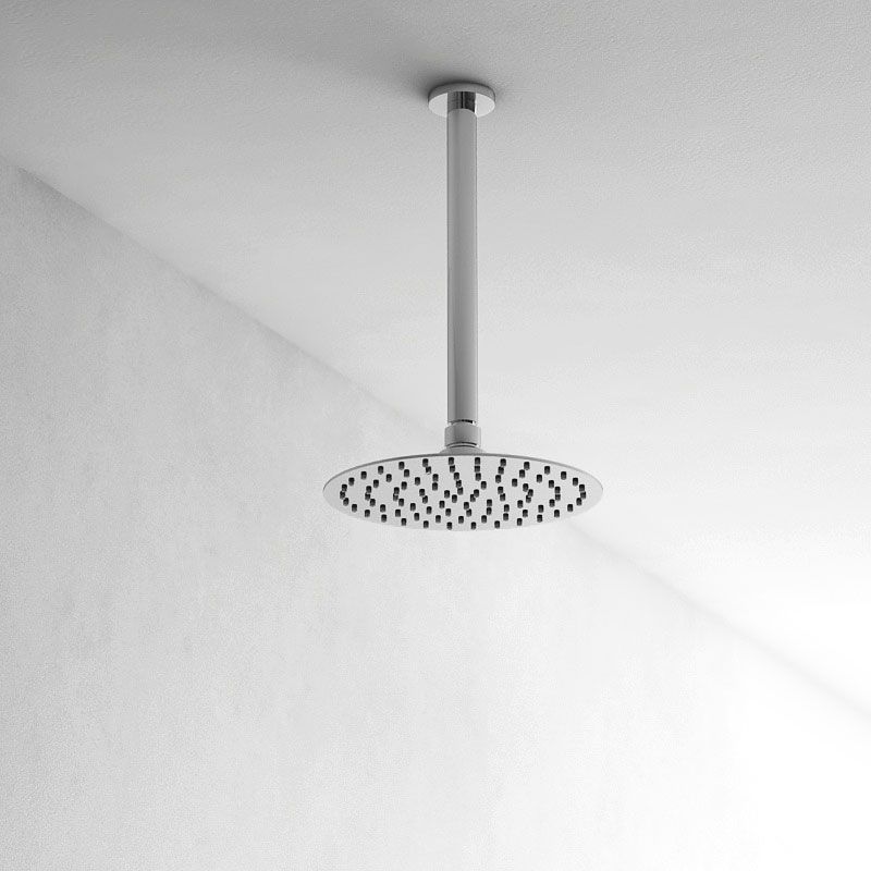 Pommeau de douche Roll, 2 dimensions,  et bras de douche plafond 25cm