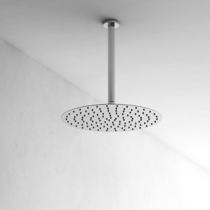 Pommeau de douche Roll, 2 dimensions,  et bras de douche plafond 25cm