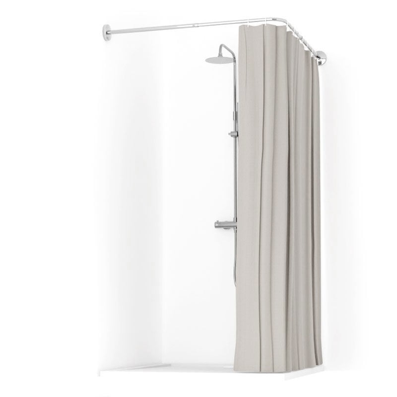 Rideau de douche 150, 200 ou 300 x 200 cm, lin Beige, Lino