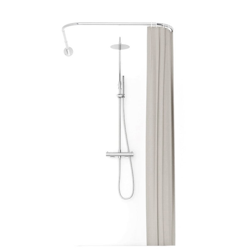Rideau de douche 150, 200 ou 300 x 200 cm, lin Beige, Lino