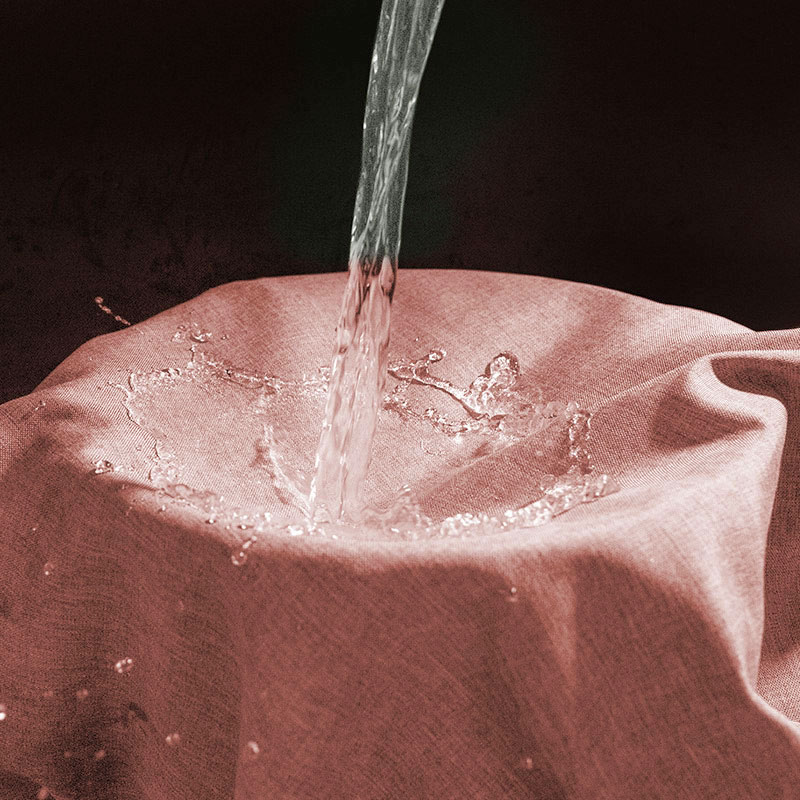 Rideau de douche 150, 200 ou 300 x 200 cm, lin Rose Poudré, Lino