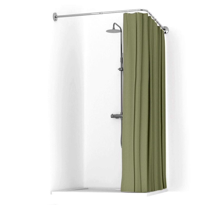 Rideau de douche 150, 200 ou 300 x 200 cm, lin Vert clair, Lino