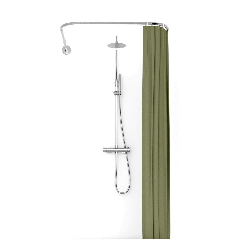 Rideau de douche 150, 200 ou 300 x 200 cm, lin Vert clair, Lino
