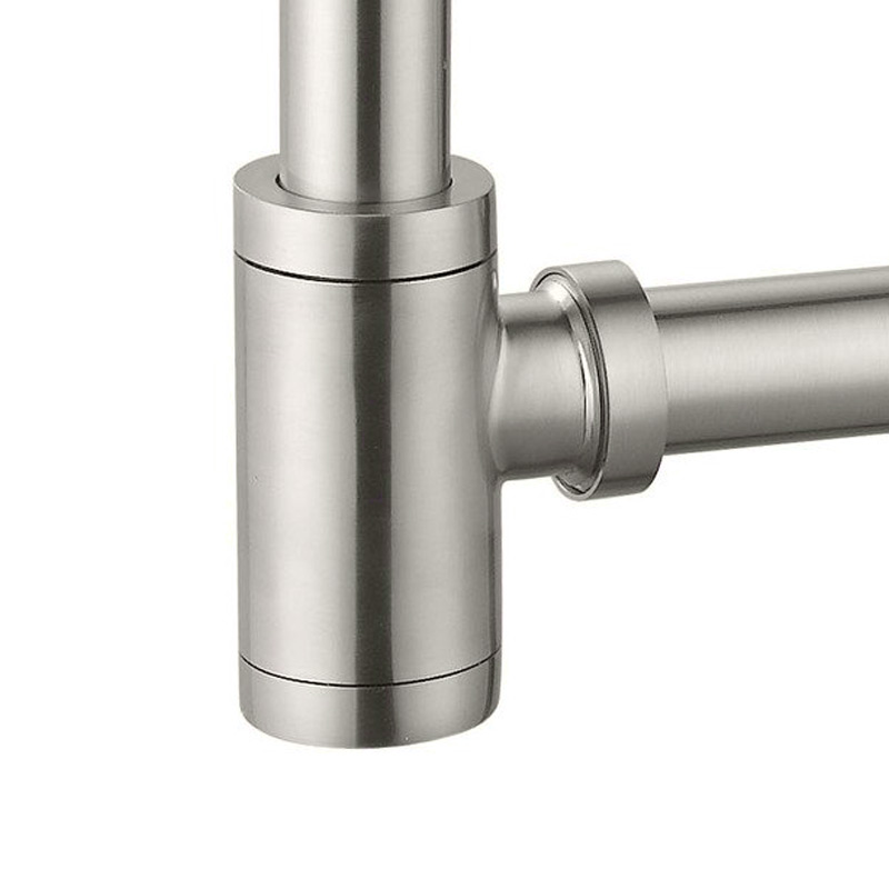 Siphon en inox, finition chromé brossé
