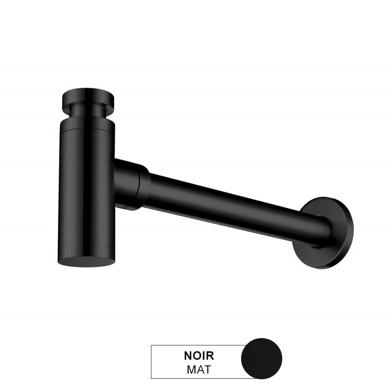 Siphon en inox, finition noir mat