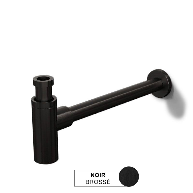 Siphon en inox, finition noir brossé