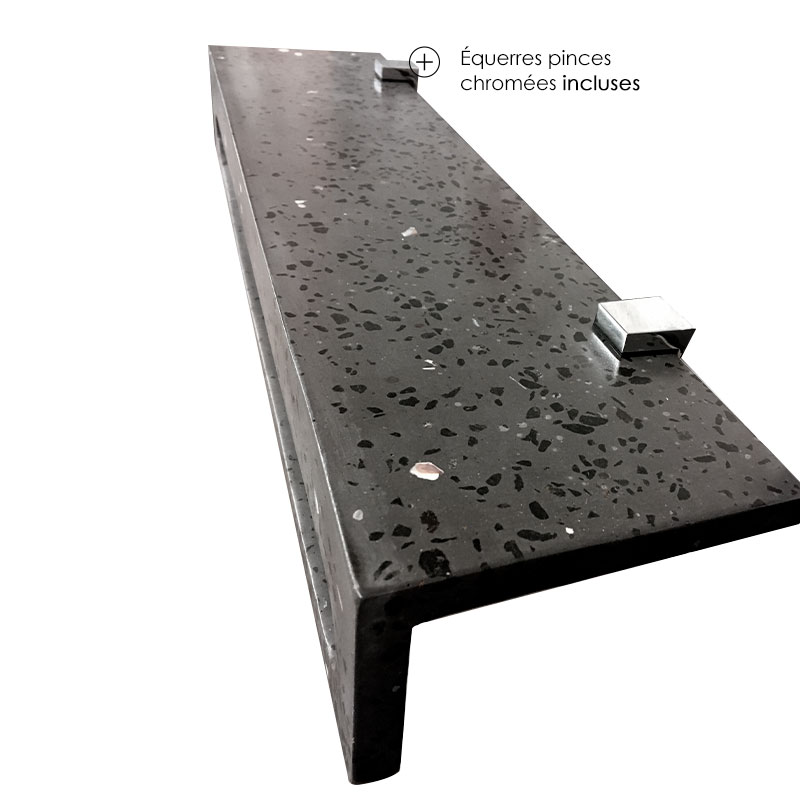 Étagère porte-serviettes en béton, 60 cm, terrazzo beige, T17