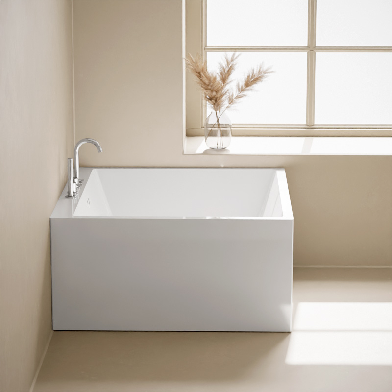 Baignoire îlot carrée blanc brillant, 120x120 cm,Tetra