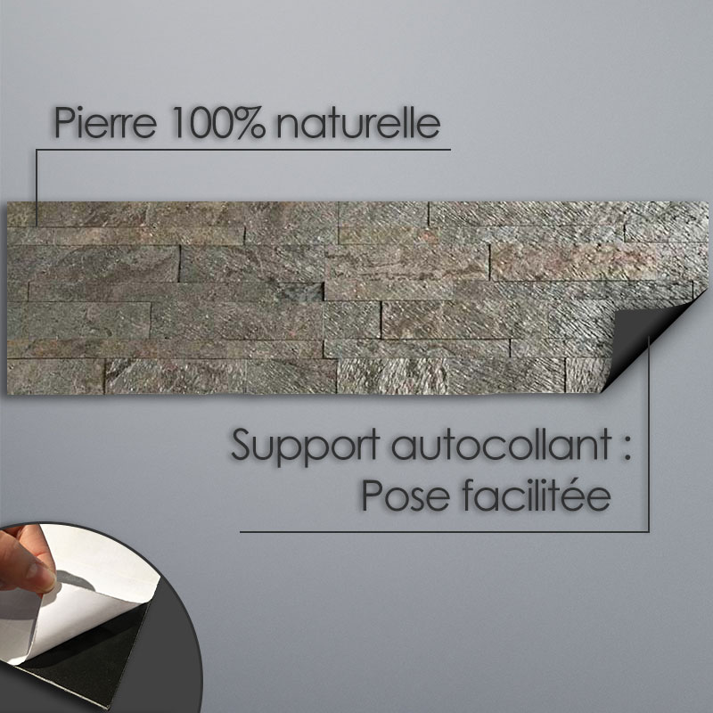 Pierre de parement auto-adhésive, 15 x 60 cm, Tokyo Emerald