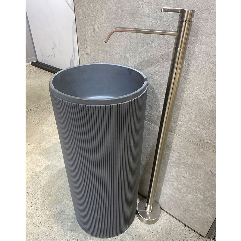 Lavabo à poser béton, 40x85 cm, gris anthracite, Totem