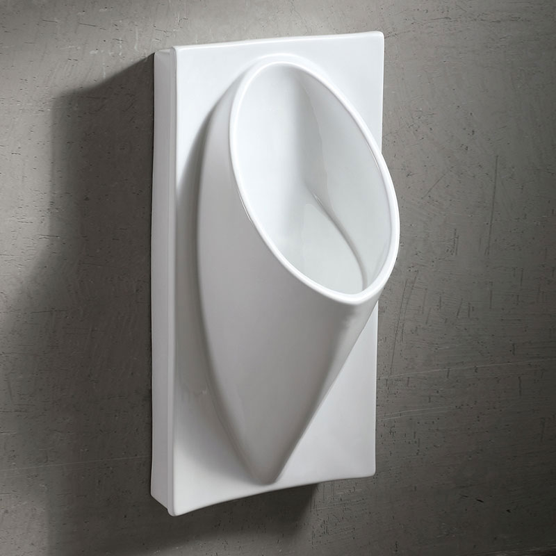 Urinoir mural avec plaque, en céramique, Blanc, avec capteur électronique