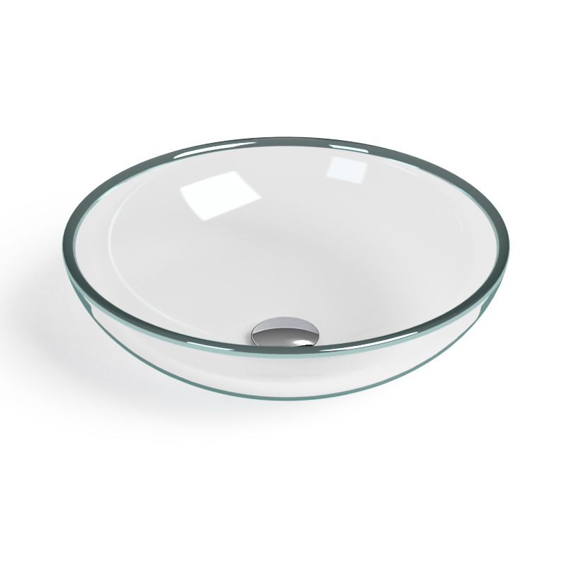 Vasque Ø35 ou Ø41,5 cm en verre à poser ronde