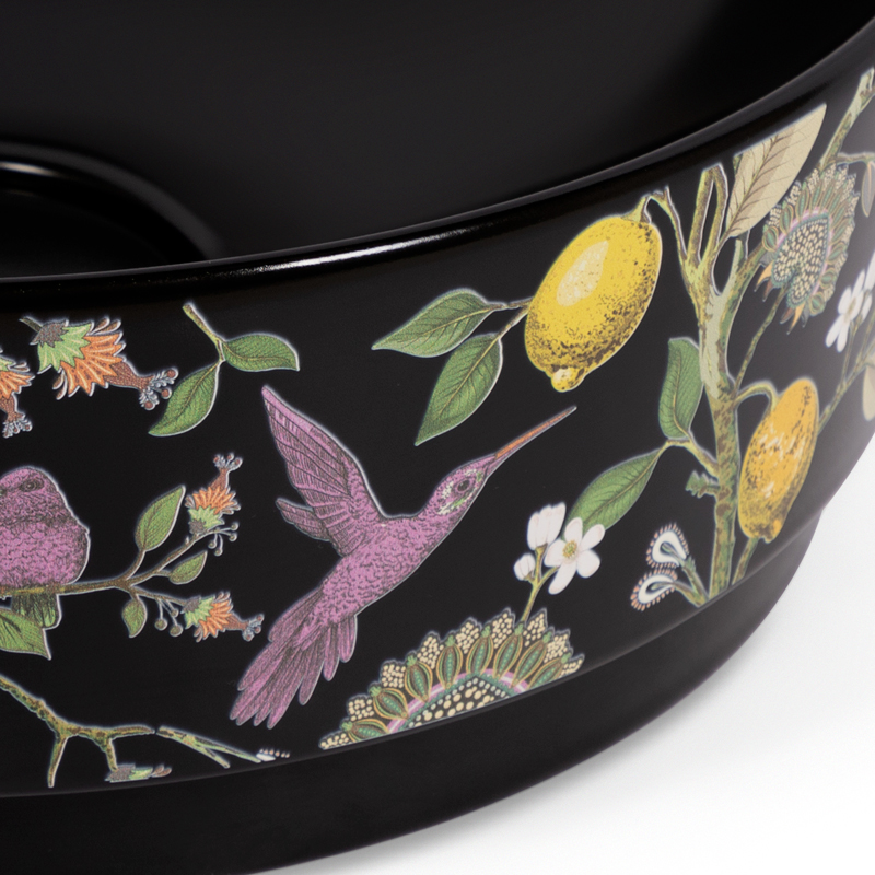 Vasque à poser, 39,7x13,8 cm, Porcelaine de Paris, Noir mat, Menton