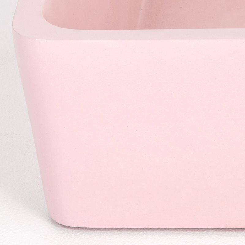 Vasque béton, 38x38 cm, rose, Cube
